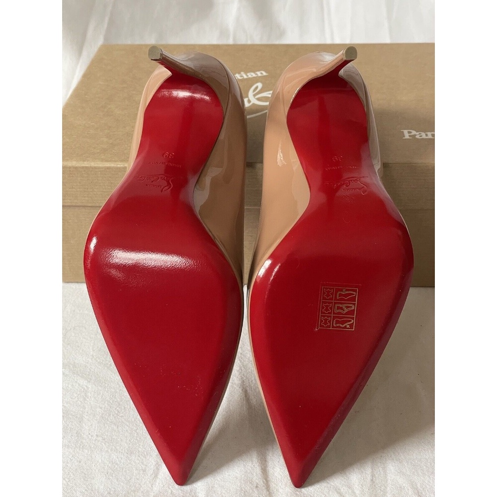 NEW IN BOX Christian Loubutin Kate 100 patent nude Size EU 39 / US 9 Retail $795 - Picture 6 of 12